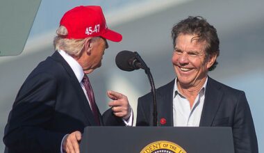 Actor Dennis Quaid joins Trump on stage at Texas campaign rally event