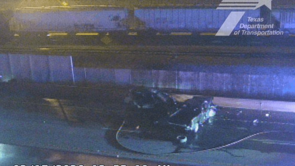 Crash on border highway heading east after Campbell Street.  (Courtesy of TxDOT){p}{/p}