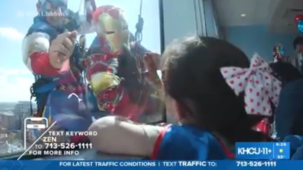 KHOU11: Moment of Zen – Superheroes visit Texas Children’s Visit Patients