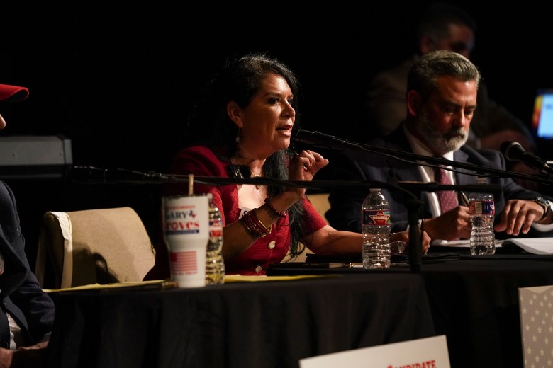 Sarah Sagredo Hammond, speaks during the Hidalgo County Republican Party Candidate Forum in McAllen.