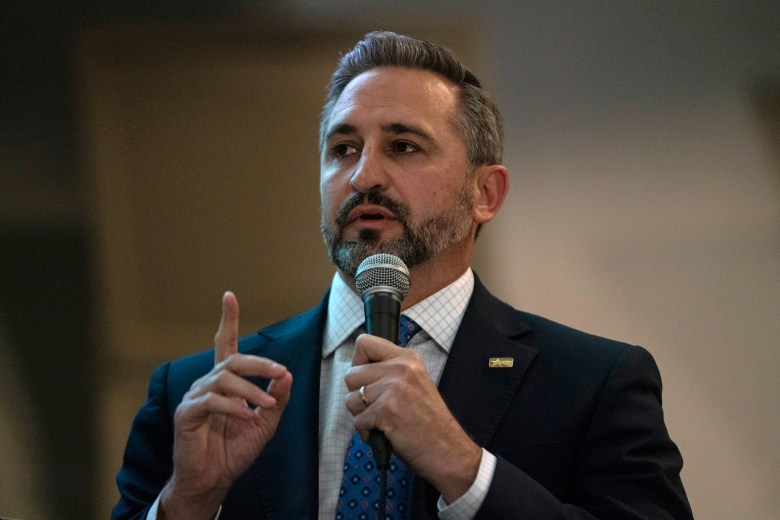 Victor “Seby” Haddad, democrat primary candidate, speaks during a House District 41 Debate at the University of Texas Rio Grande Valley in Edinburg, Texas on February 11, 2026. Gabriel V. Cárdenas for The Texas Tribune