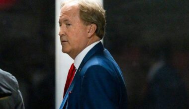 Texas Attorney General Ken Paxton during President Donald Trump's trial for alleged hush money payments in New York on April 30, 2024.