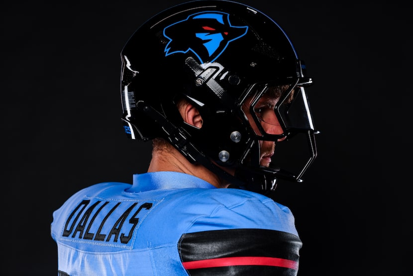 A closer look at the Dallas Renegades' helmet for the 2026 UFL season.