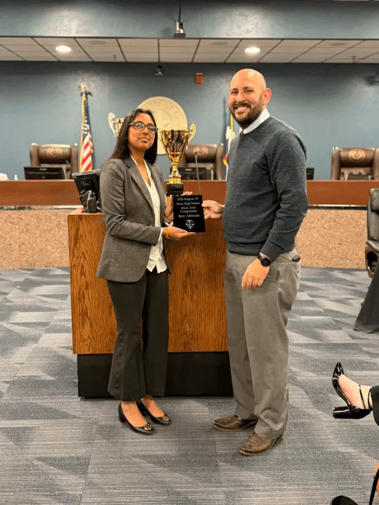 Aruja Misra from Coronado High School, awarded Outstanding Advocate. Photo courtesy of the El Paso DA’s Office.