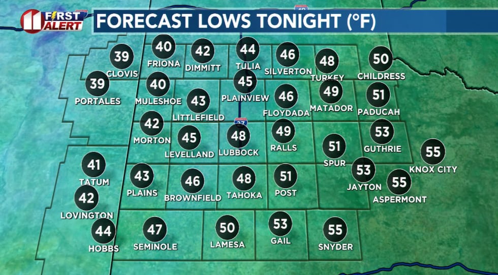 Mild overnight temperatures for mid-February.