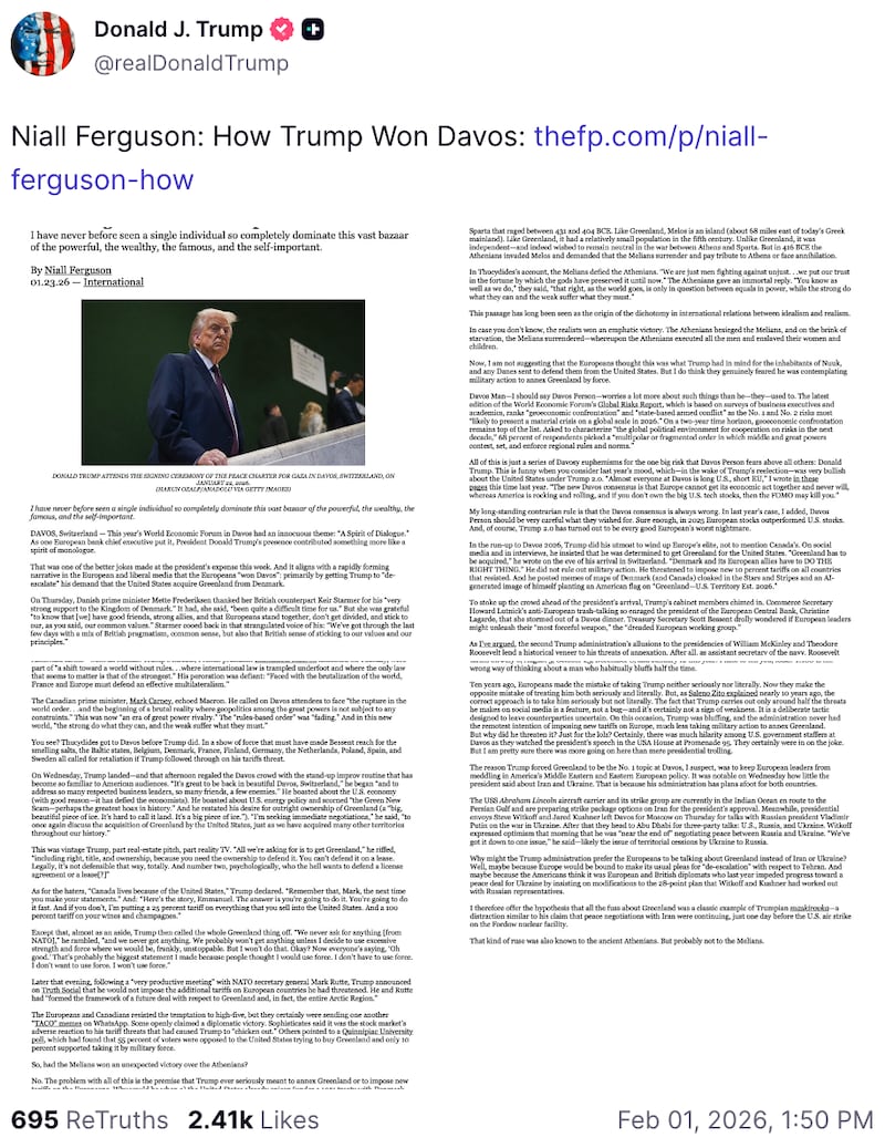 Donald Trump on Truth Social