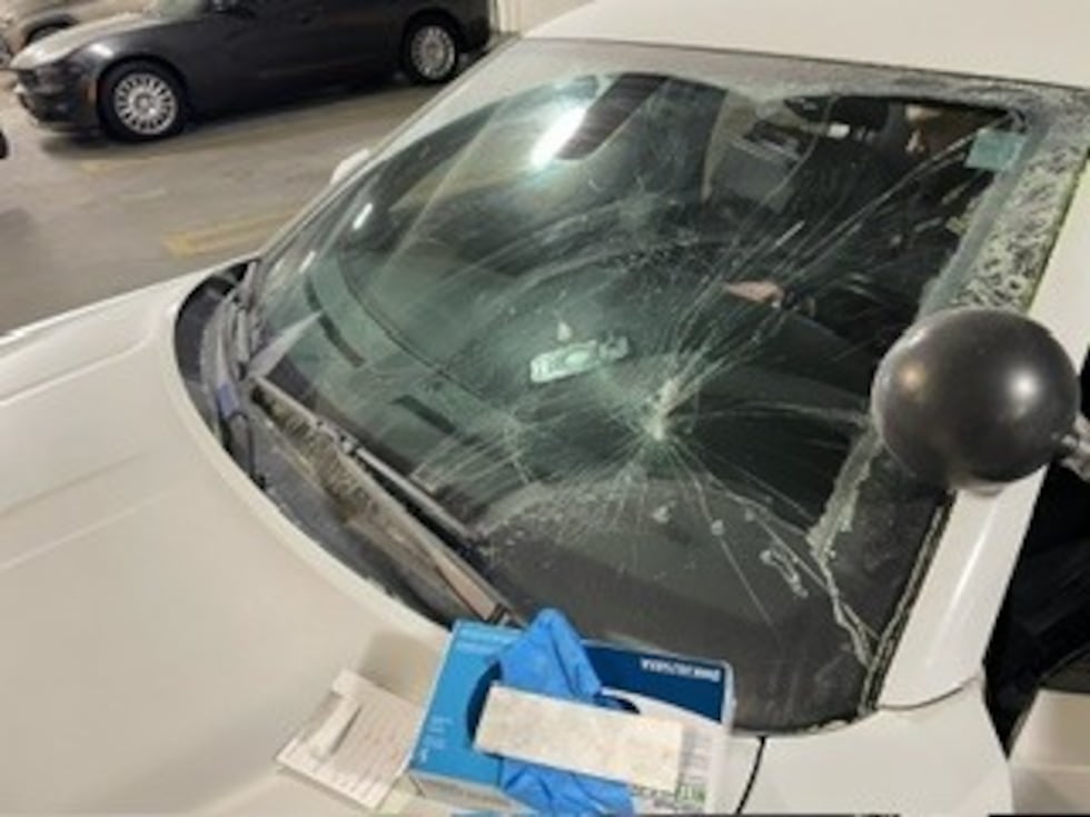 Police said suspects involved in an illegal street takeover vandalized several cruisers during...
