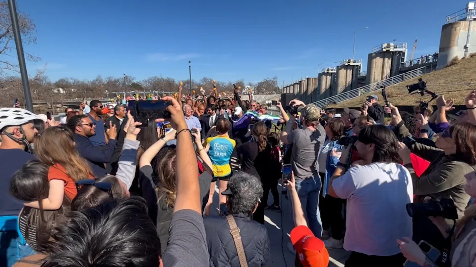 The grand opening of the Wishbone bridge in Austin, Texas, on Feb. 7, 2026. (KXAN Photo)