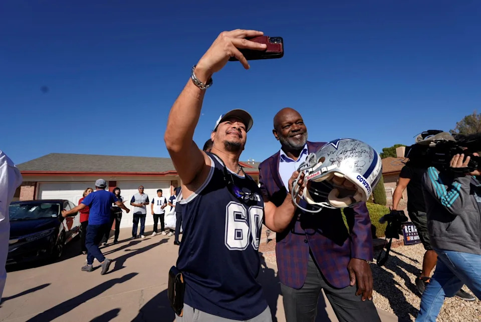 Legendary NFL running back Emmitt Smith shows his support for El Paso mayoral candidate Renard Johnson as early voting kicks off Oct. 21 in Texas.