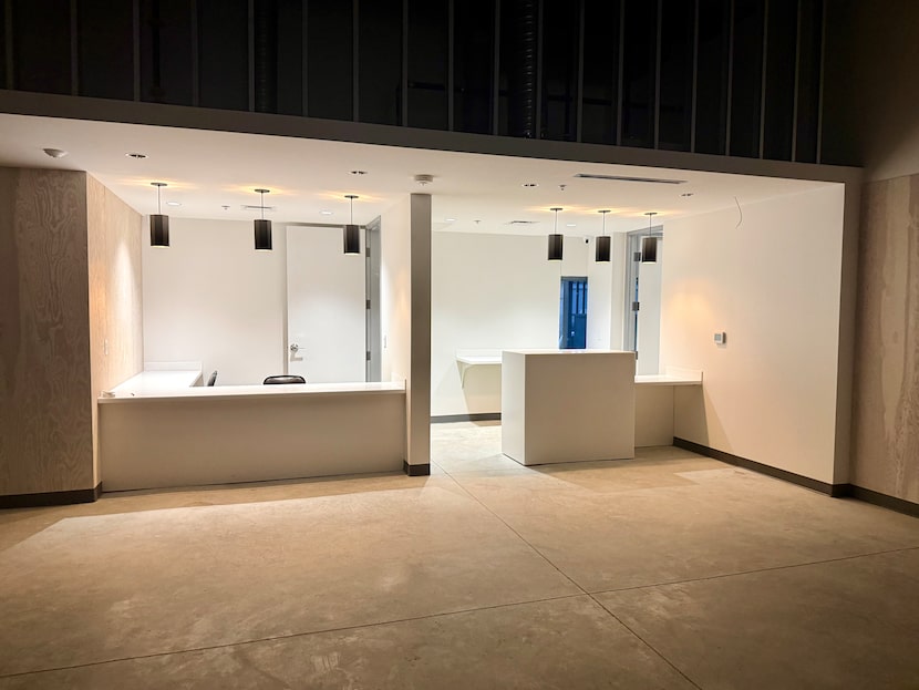 The box office and concession stand are in the lobby of Kitchen Dog Theater's new venue.