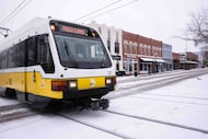 The DART Red Line departs the Downtown Plano Station in Plano on Thursday, Jan. 9, 2025. 