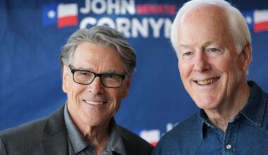 Former Gov. Rick Perry urges Texas Republicans to stick with John Cornyn in Senate primary