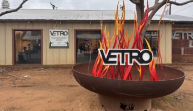 Fire pit and building