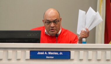 If the board voted during the Feb. 4 meeting, Macias said he had letters to the attorney general, district attorney and Texas Ethics Commission to file a violation of the Open Meetings Act. (Amira Van Leeuwen/Community Impact)