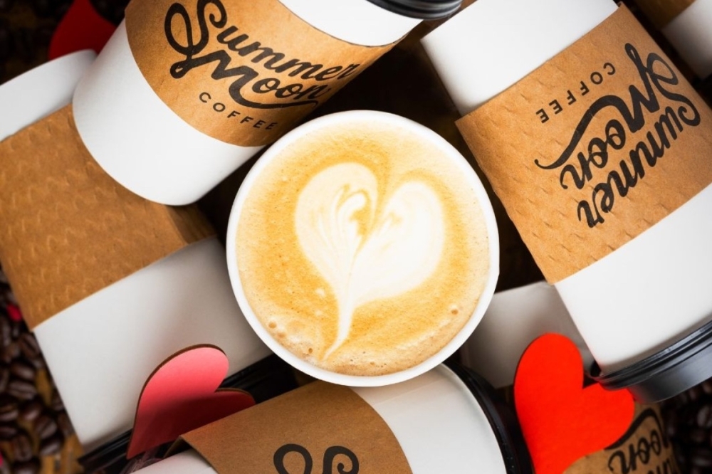 The coffee shop's menu includes hot and cold beverages, sweetened with the business's signature Moon Milk. (Courtesy Summer Moon Coffee)