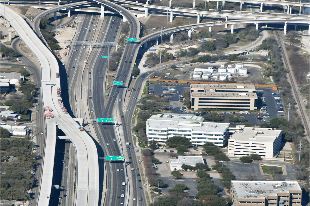 Drone photo of Austin toll road
