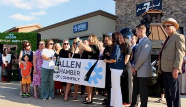 People at a ribbon cutting