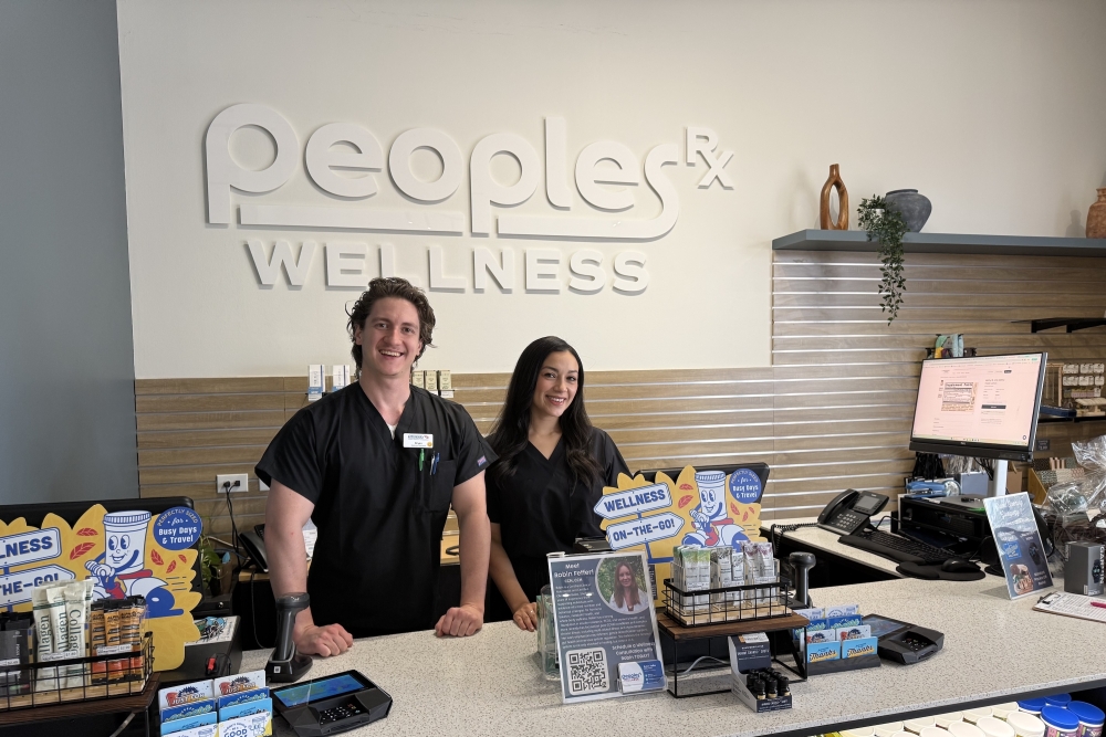 people standing at counter