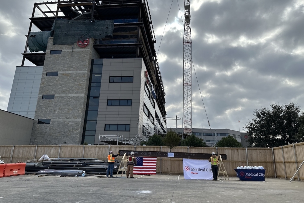 Medical City Plano held a topping-out celebration for its vertical expansion last month. (Courtesy Medical City)
