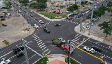 Drone shot of Burnet Road/Koenig Lane intersection