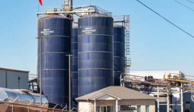 The Darling Ingredients facility in Bastrop repurposes chicken by-products from local poultry plants into specialty ingredients used in feed for livestock and pets. (Joel Valley/Community Impact)