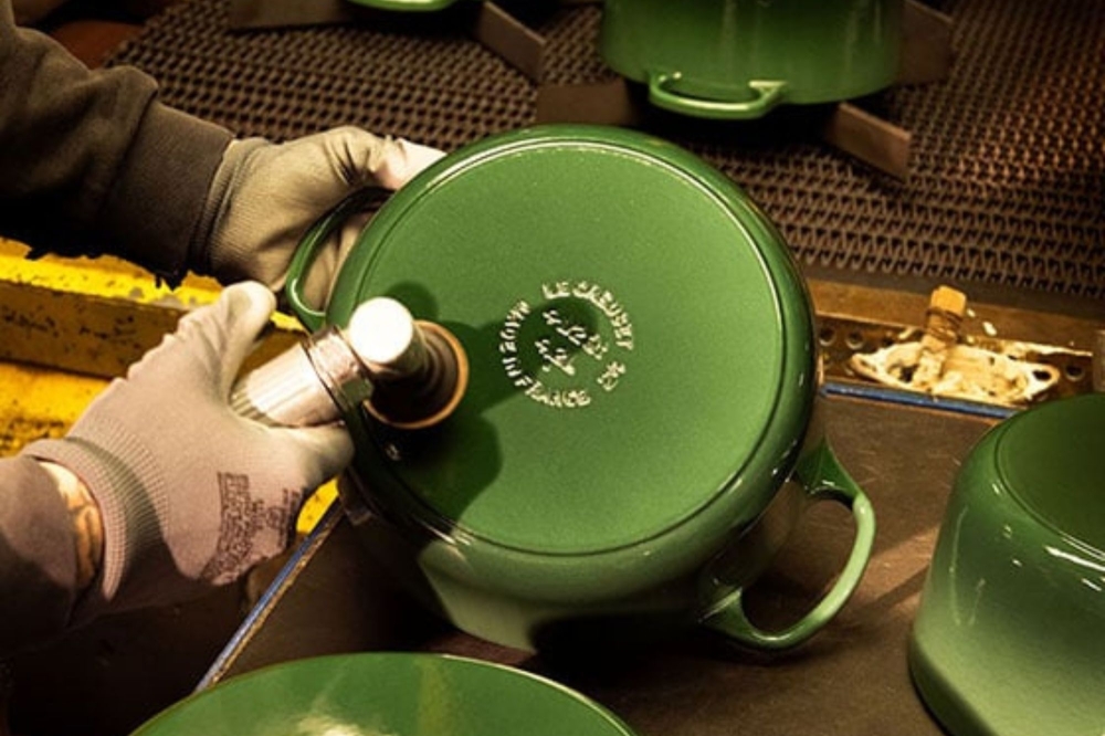 Le Creuset specializes in enameled cast iron cookware—each individually cast in sand molds. (Courtesy Le Creuset)