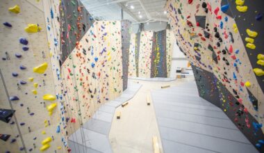 Hedberg said that while the new location will have different angles and wall colors, the layout of the recently opened location in Utah shows a similar match. (Courtesy Momentum Climbing Gym)