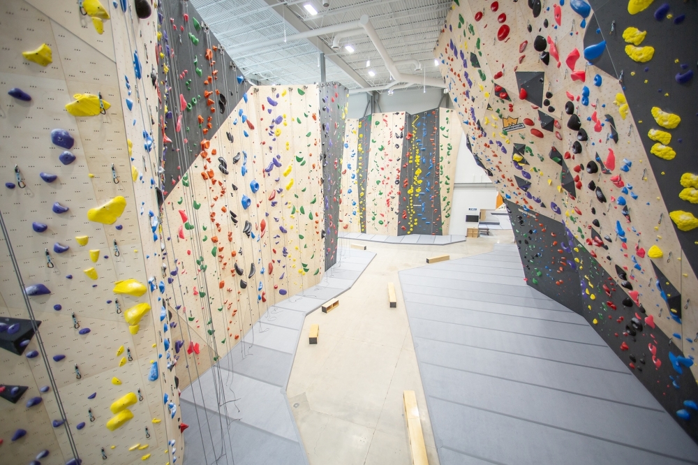 Hedberg said that while the new location will have different angles and wall colors, the layout of the recently opened location in Utah shows a similar match. (Courtesy Momentum Climbing Gym)