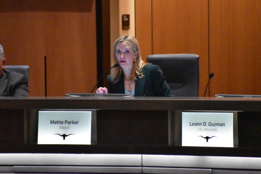 Mayor Mattie Parker speaking at council