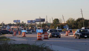 A two-part project will widen FM 1960 from a four-lane asphalt roadway to a six-lane divided concrete roadway. Pictured is FM 1960 under construction in November. (Wesley Gardner/Community Impact)
