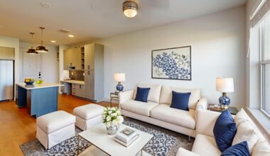 Image of a living room pictured from one of Hartwood's apartment floorplans.