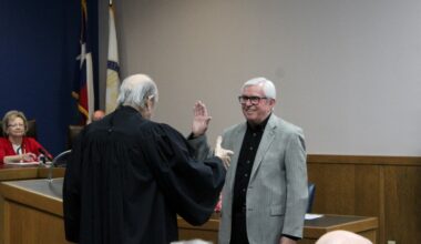 Mark Martin being sworn in to Humble City Council