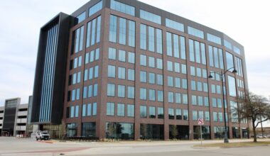The McKinney Economic Development Corp.'s offices are located in the 200,000-square-foot Class A office building developed by Kaizen Development Partners in District 121. (Shelbie Hamilton/Community Impact)