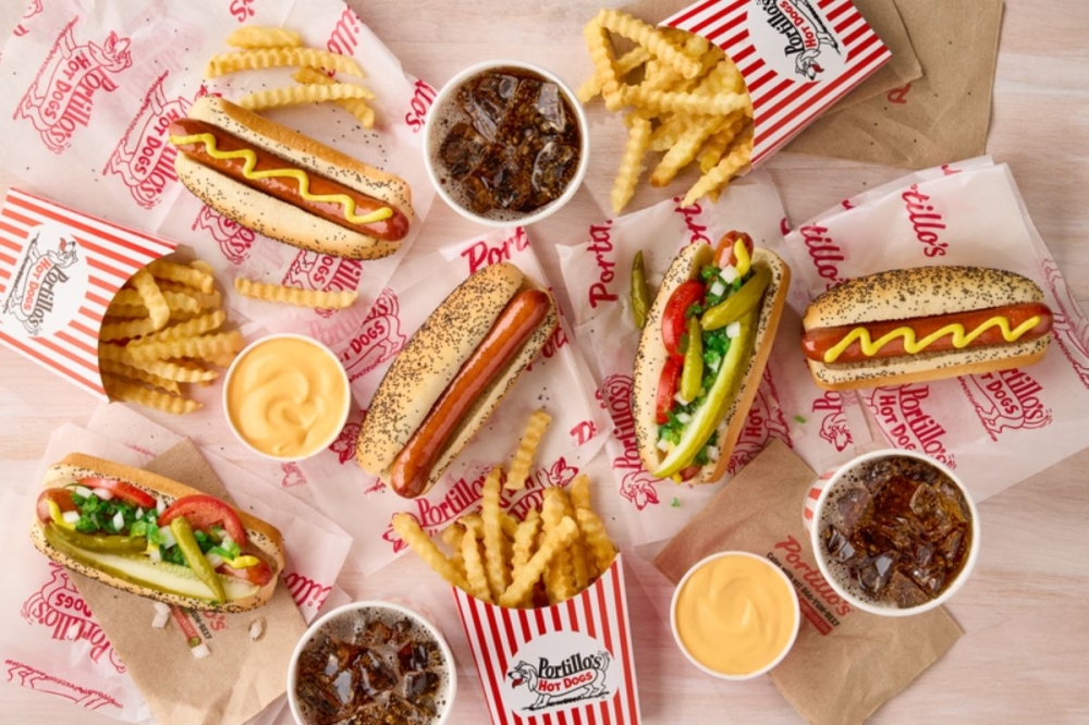 The fast-casual restaurant offers a menu of Chicago-style hot dogs, Italian beef sandwiches and char-grilled burgers. (Courtesy Portillo’s)
