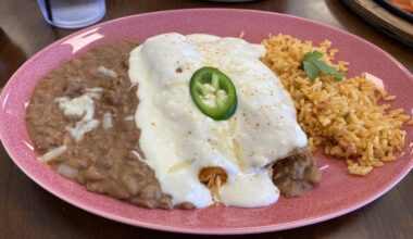 Lunch enchiladas ($9.99) are available Mon. through Fri. from 11 a.m. to 3 p.m. (Mary Katherine Shapiro/Community Impact)