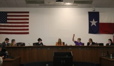 Jersey Village City Council meets monthly in the Civic Center Auditorium at 16327 Lakeview Drive, Jersey Village. (Sarah Brager/Community Impact)