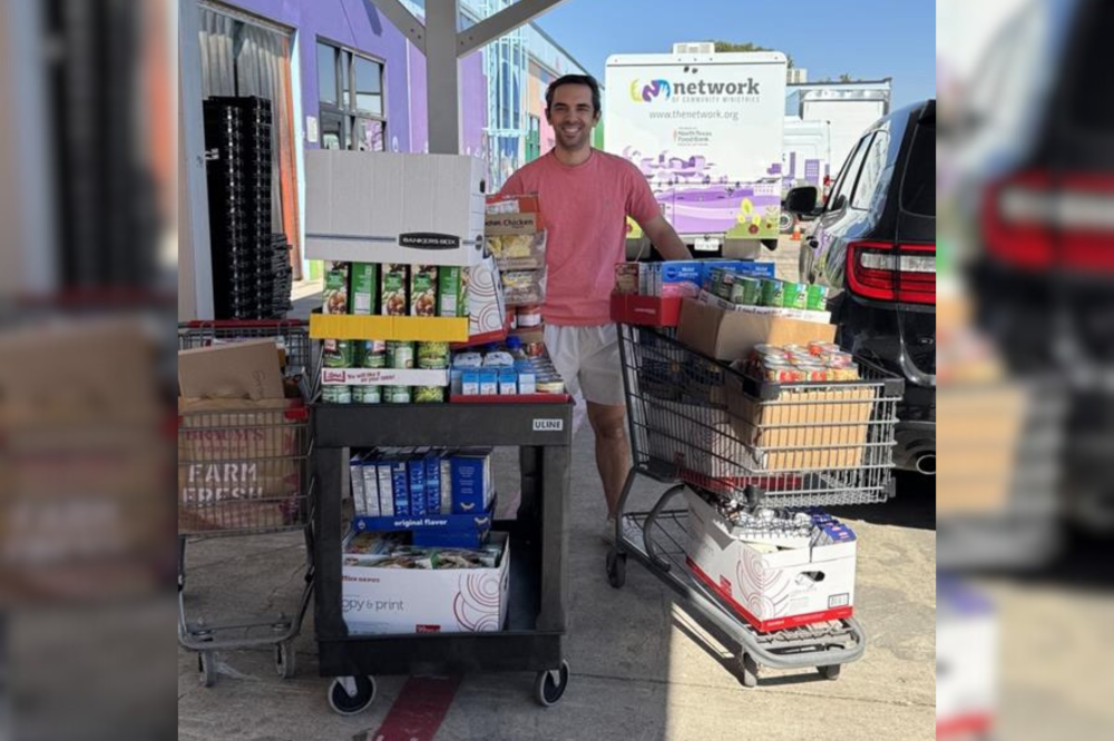 Andrew Halphen at food drive