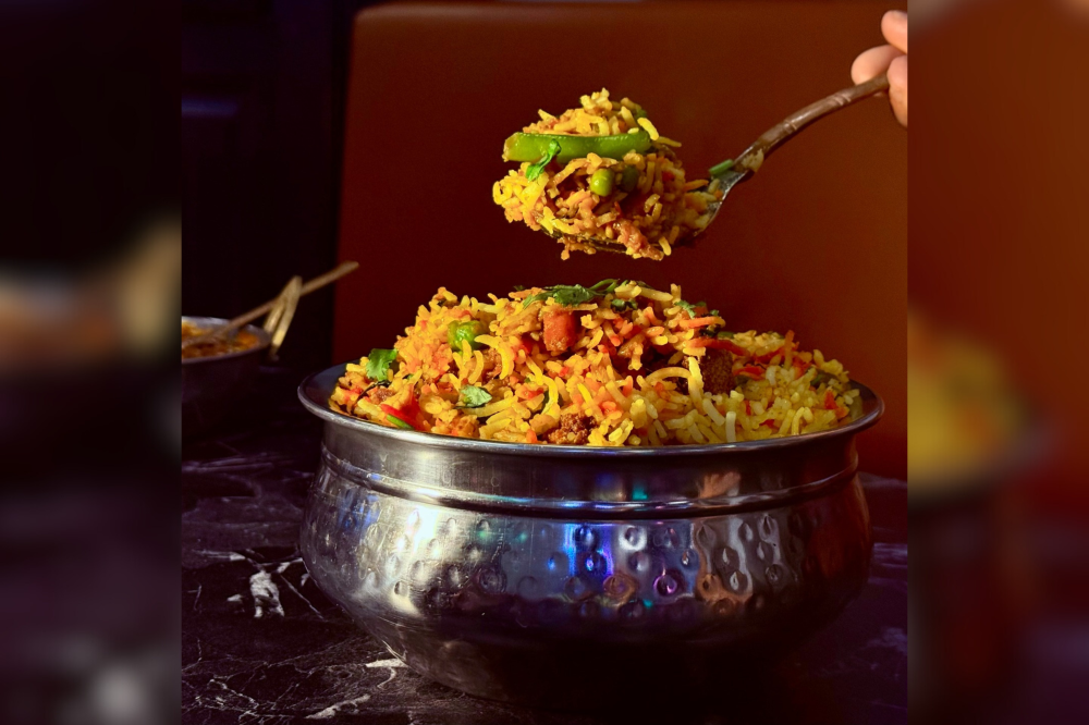 a bowl of rice with vegetables