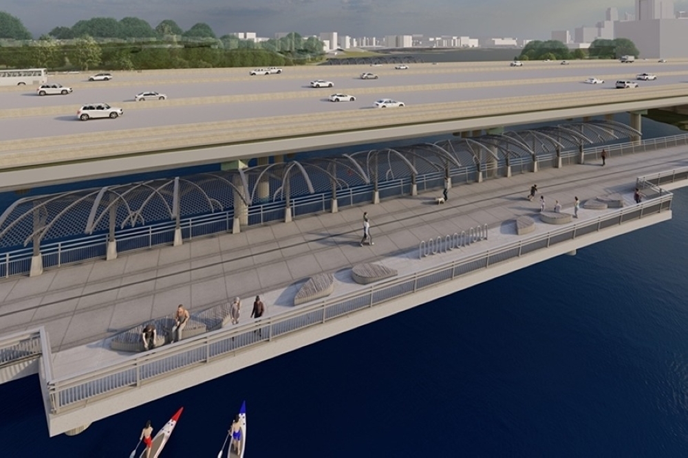 The Lady Bird Lake bridge reconstruction will cause long-term closures on I-35 frontage road. (Rendering courtesy Texas Department of Transportation)