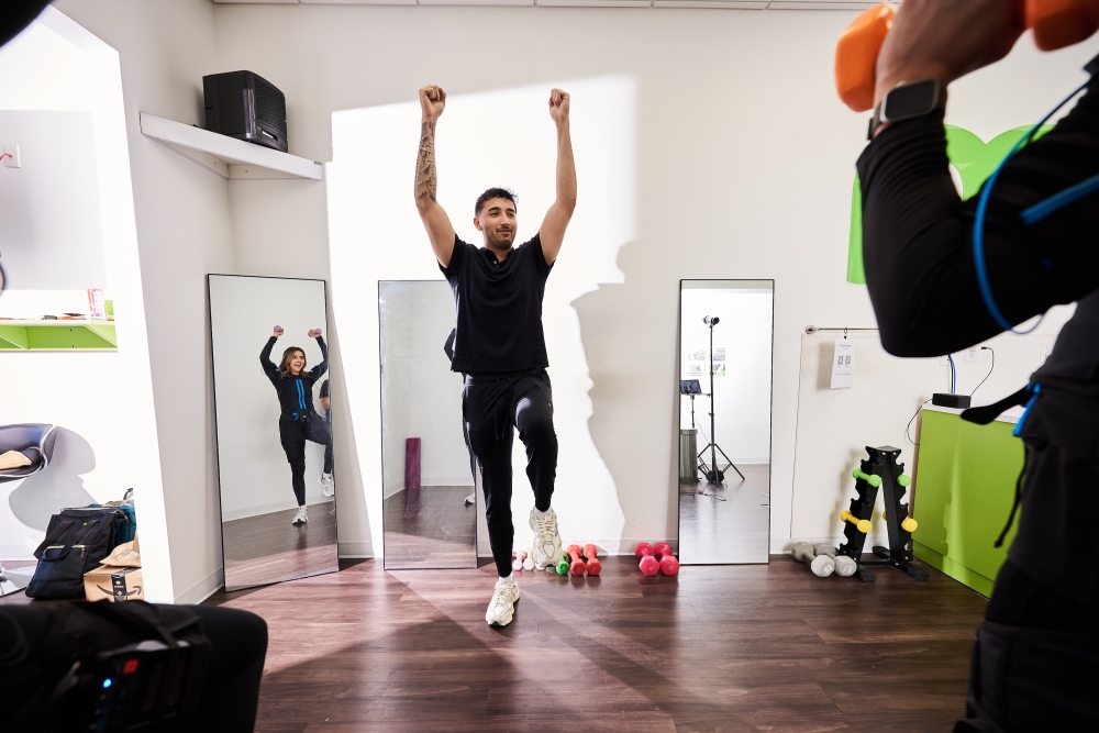 man leading training session