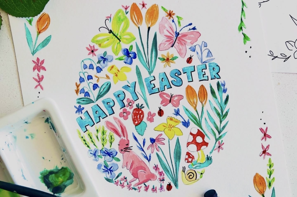 Jacinda Studio will have an Easter watercoloring class near the end of March. (Courtesy Jacinda Studio)