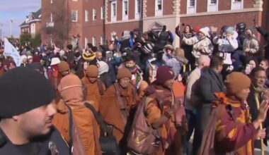 Hundreds welcome Buddhist monks home after 2,300‑mile peace walk from Fort Worth
