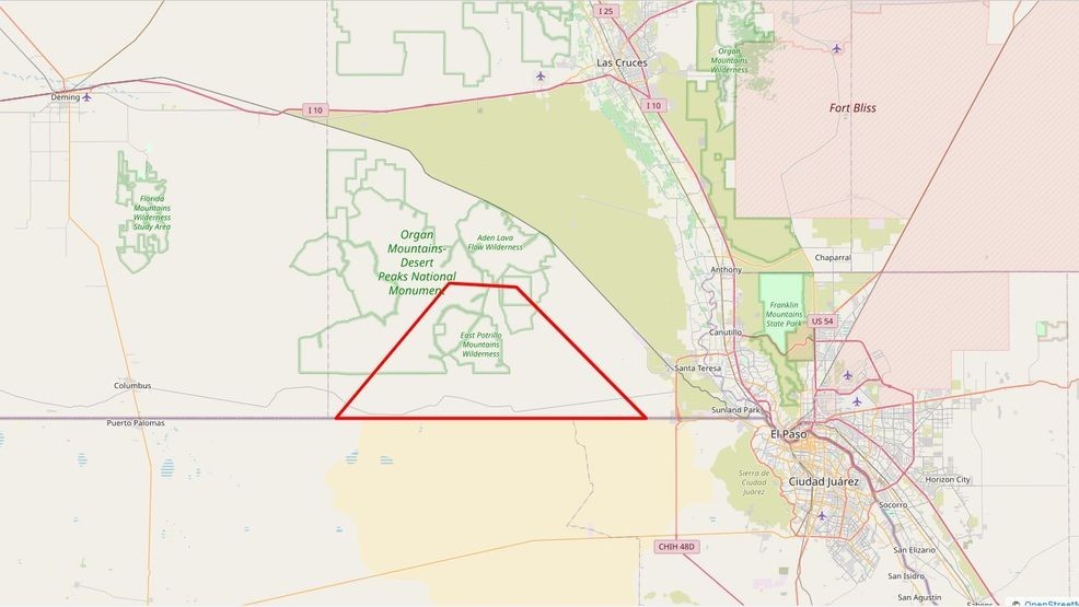 FAA map showing the airspace closure near Santa Teresa. Credit: FAA