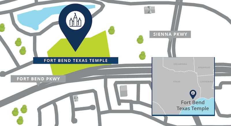 A site map for the Fort Bend Texas Temple.