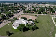 Aerial view of St. Stephen United Methodist Church in Mesquite.
