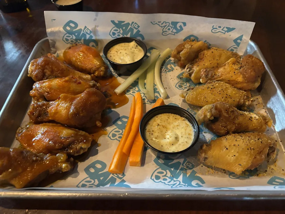 La Bang Bang, at 414 E San Antonio Ave., is popular for its wings (and Detroit style pizzas). Among our favorites are the Orange Pepper, for a zesty flavor, and the Mike's Honey Hot for a wing with a slight edge.