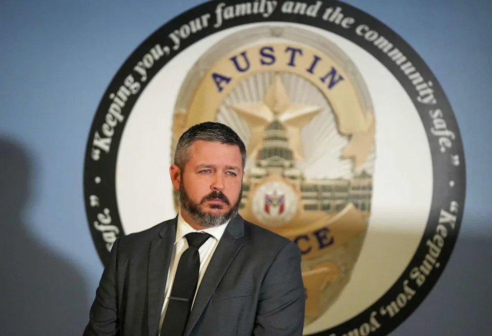 Austin police homicide detective Robert Marshall speaks during a news conference at APD headquarters in Austin on Thursday, Dec. 4, 2025, about the death of 19-year-old Texas A&M student Brianna Aguilera, which has been determined to be a suicide. (Jay Janner/Austin American-Statesman)