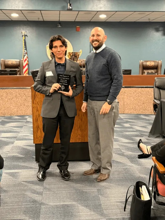 Aiden Ramos from Eastwood High School, awarded Outstanding Witness. Photo courtesy of the El Paso DA’s Office.