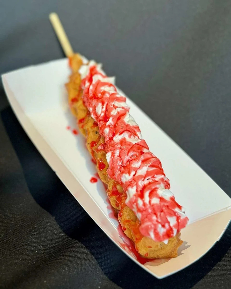 Waffle Chix is serving a strawberries and Cream Waffle Stick at the Houston rodeo this year. (Houston Livestock Show and Rodeo)