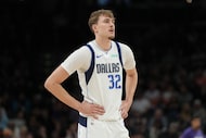 Dallas Mavericks forward Cooper Flagg (32) during the first half of an NBA basketball game...